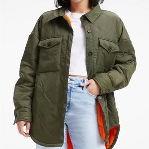 Good American oversized quilt shacket xxs/xs nwt